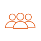 A line-art icon of multiple people in a group.